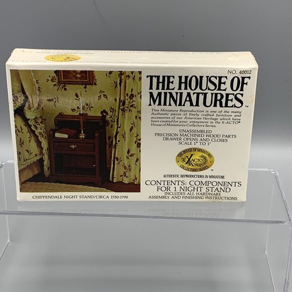 The House of Miniatures Night Stand Dollhouse Kit 40012 X-ACTO Sealed NOS - Picture 1 of 10